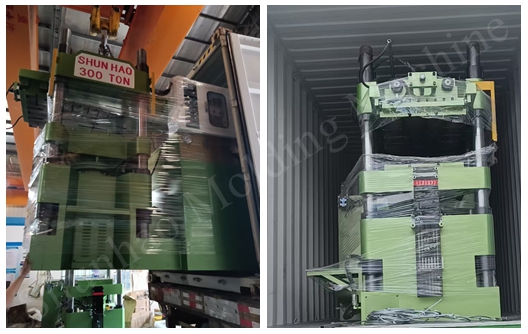 Shunhao double color 300 tons melamine moulding machine shipment