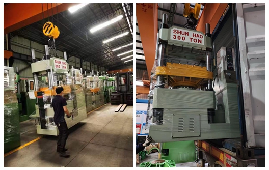 Shunhao Fabrikası Özel Renkli Hidrolik Melamin Eşya Üretim Makinelerinin Sevkiyatı